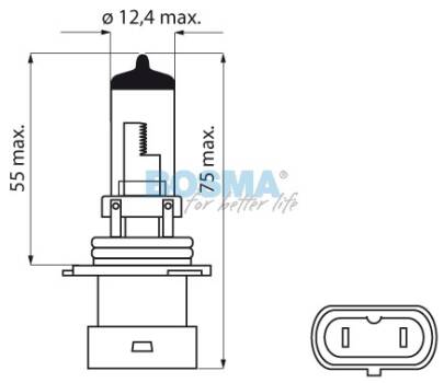 ŻARÓWKA 12V 51W HB4A XS 9006 P22D BOSMA