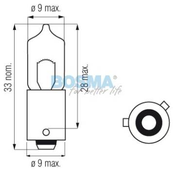 ŻARÓWKA 12V 6W H6W BAX9S HALOGEN BOSMA 0188