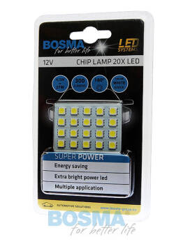 PANEL LED 12V 20XSMD BIAŁY 6000K 50x35MM T10/SV8,5 BA9S