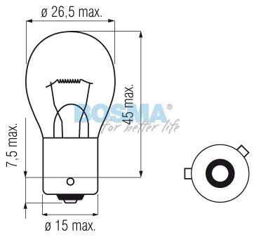 ŻARÓWKA 12V 21W BAU15S BOSMA 6623