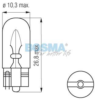 ŻARÓWKA 12V 10W T10 BOSMA 6098