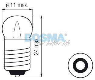 ŻARÓWKA 24V 5W E10 11X24MM BOSMA 1310