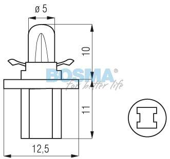 ŻARÓWKA 24V 1,2W B8,5D BOSMA 0973