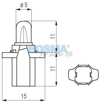 ŻARÓWKA 12V 1,12W BX8,5D BOSMA 0835 