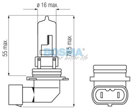 ŻARÓWKA 12V 65W HB3 9005 P20D HEAVY DUTY BOSMA 1549