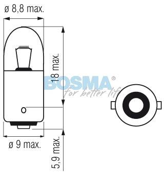 ŻARÓWKA 24V 2W BA9S BOSMA 0782